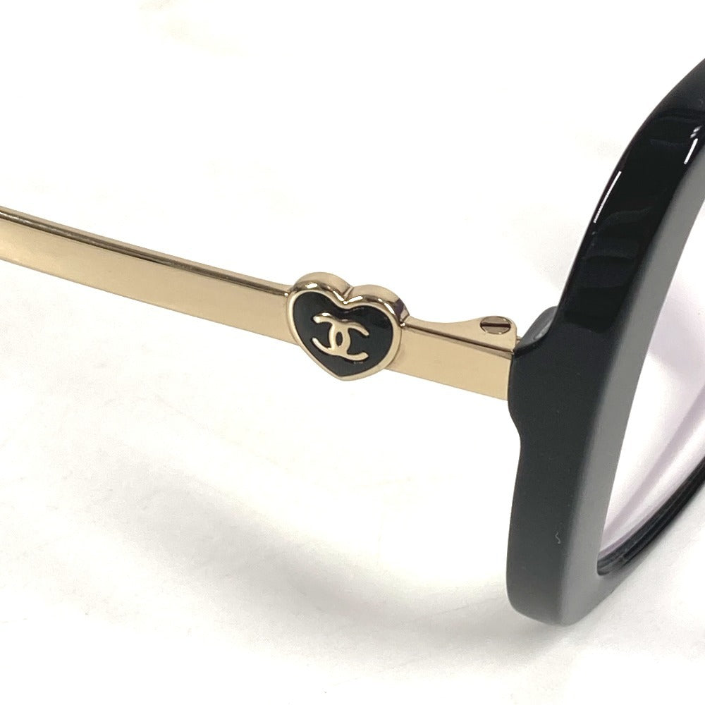 CHANEL 3462-S-A ハート CC ココマーク ロゴ めがね メガネ アイウェア 眼鏡 サングラス プラスチック レディース ブラック