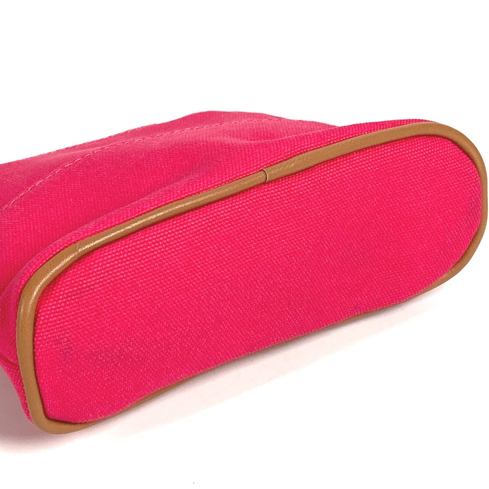 HERMES ボリードポーチ ミニミニ メイクポーチ 化粧ポーチ ポーチ レザー/キャンバス ユニセックス ハイビスカス ピンク