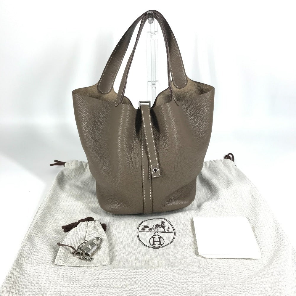 HERMES ピコタンロック MM 22 ピコタンロックMM ハンドバック カバン ハンドバッグ トリヨンクレマンス レディース エトゥープ グレー