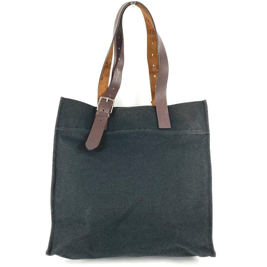 HERMES エトリヴィエール ショッピングトート カバン トートバッグ 縦型トート ショルダーバッグ レザー/キャンバス ユニセックス ブラック