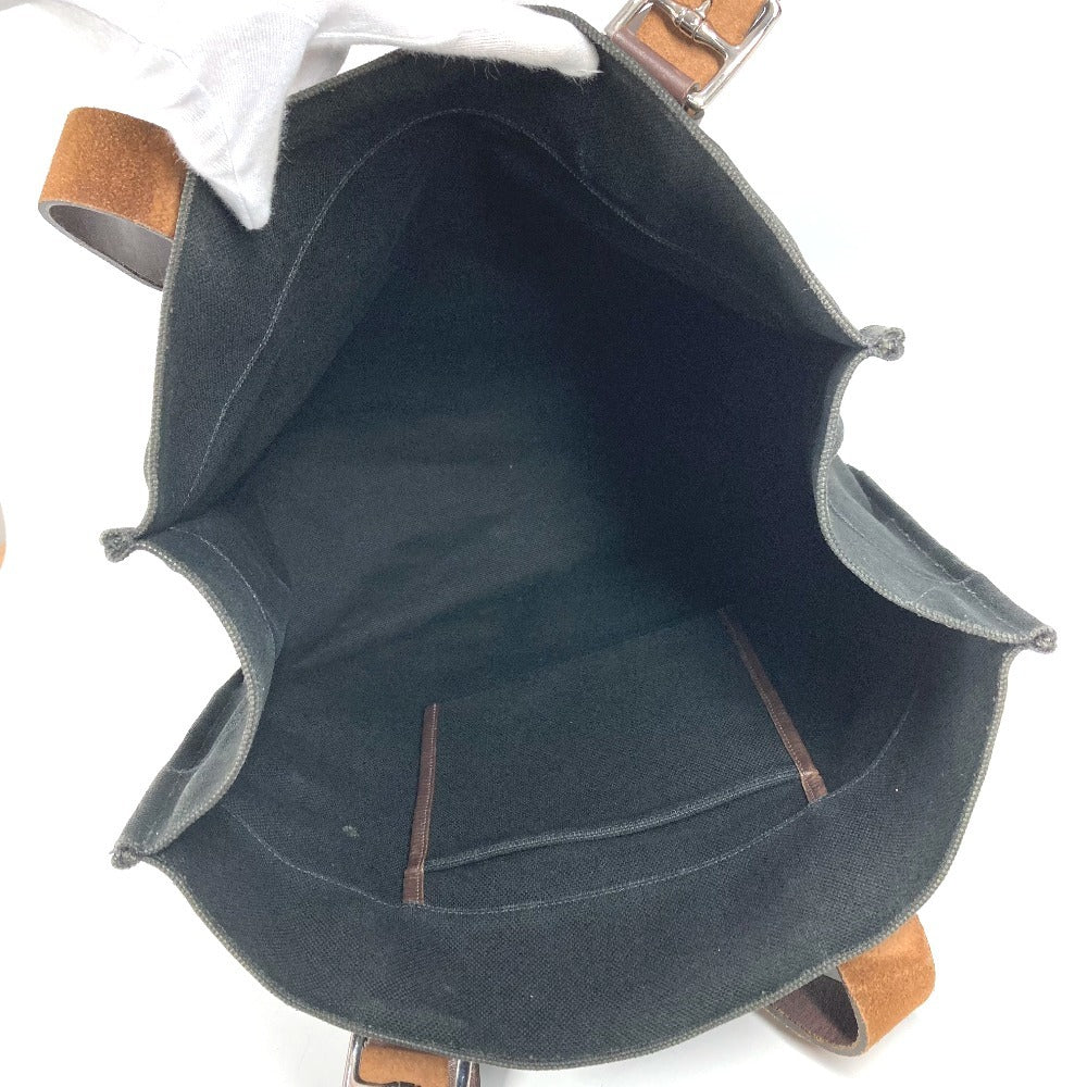 HERMES エトリヴィエール ショッピングトート カバン トートバッグ 縦型トート ショルダーバッグ レザー/キャンバス ユニセックス ブラック