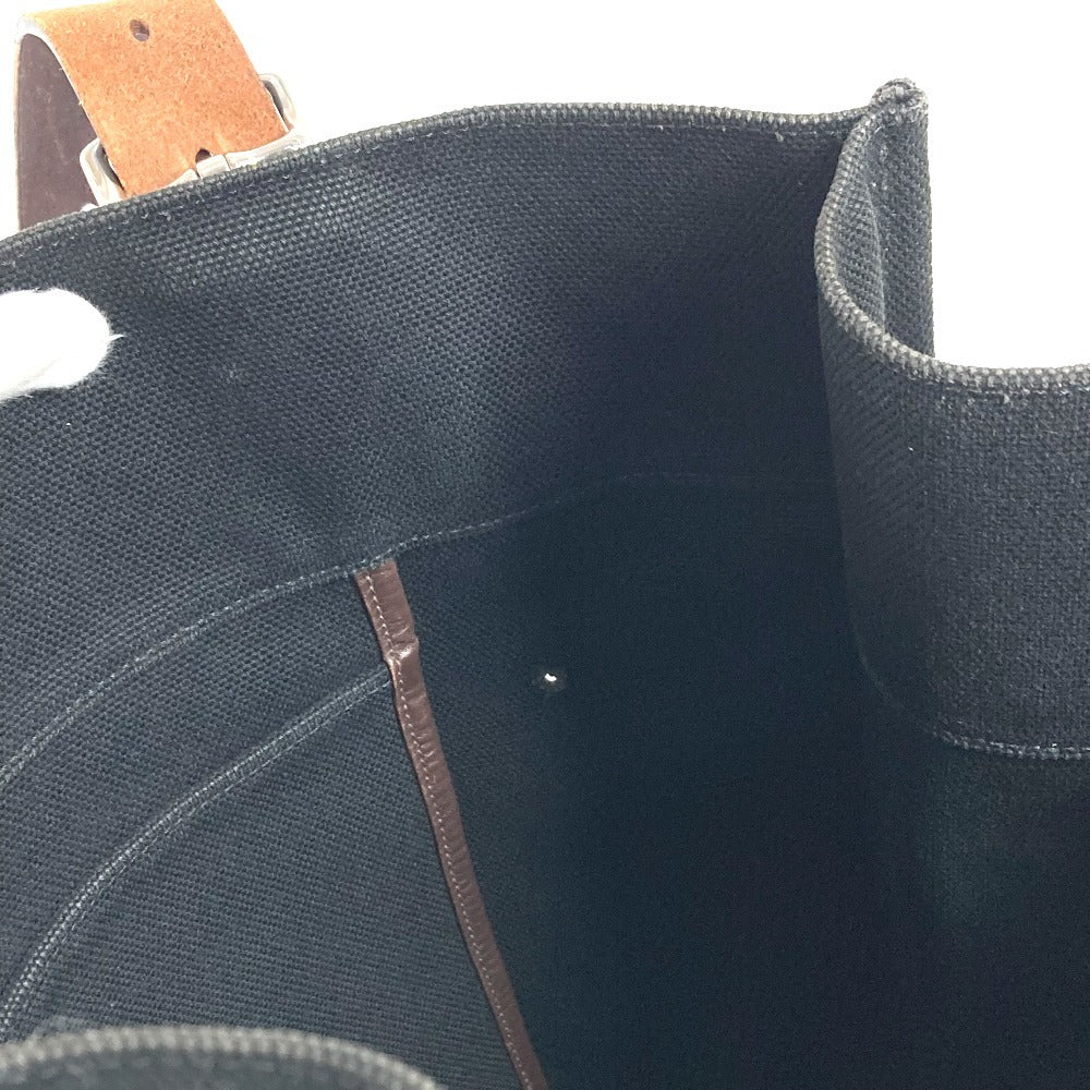 HERMES エトリヴィエール ショッピングトート カバン トートバッグ 縦型トート ショルダーバッグ レザー/キャンバス ユニセックス ブラック