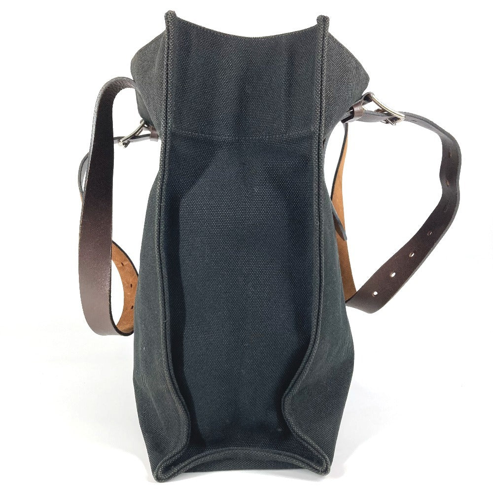 HERMES エトリヴィエール ショッピングトート カバン トートバッグ 縦型トート ショルダーバッグ レザー/キャンバス ユニセックス ブラック