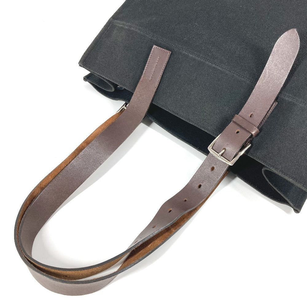 HERMES エトリヴィエール ショッピングトート カバン トートバッグ 縦型トート ショルダーバッグ レザー/キャンバス ユニセックス ブラック