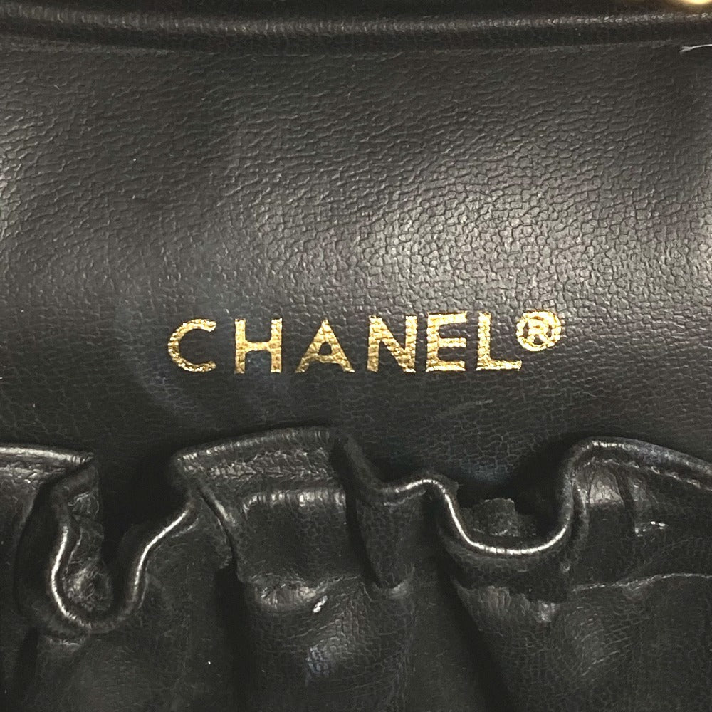 CHANEL CC ココマーク　ロゴ ピコローレ カバン バニティバッグ ポーチ ボックス BOX ハンドバッグ レザー レディース ブラック