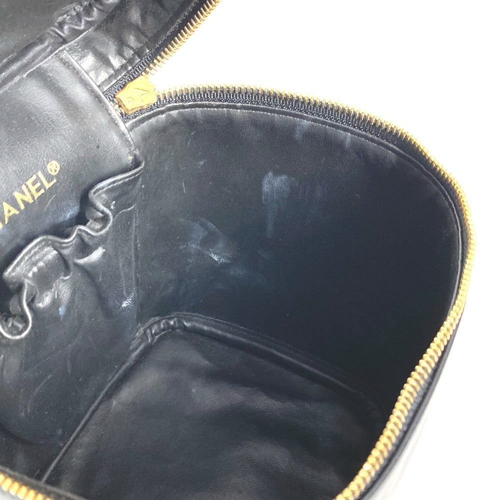 CHANEL CC ココマーク　ロゴ ピコローレ カバン バニティバッグ ポーチ ボックス BOX ハンドバッグ レザー レディース ブラック