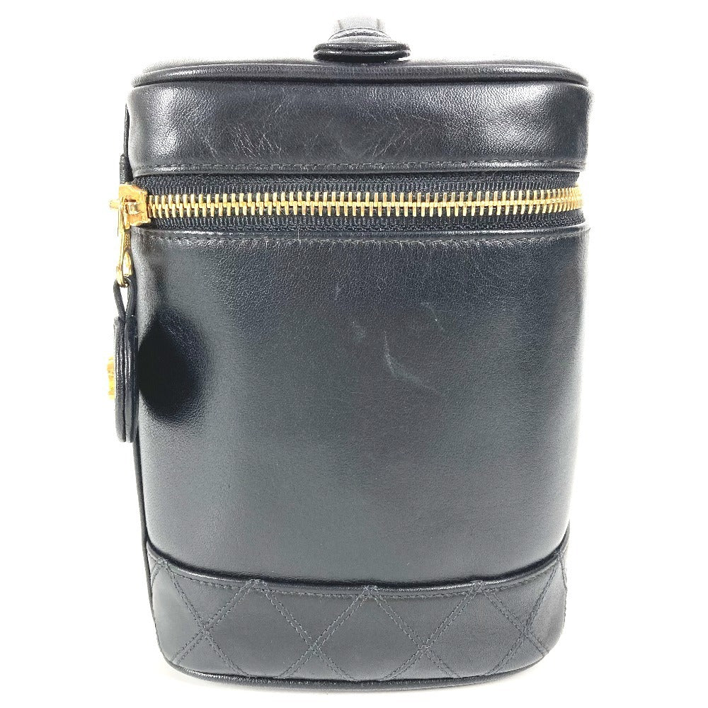 CHANEL CC ココマーク　ロゴ ピコローレ カバン バニティバッグ ポーチ ボックス BOX ハンドバッグ レザー レディース ブラック