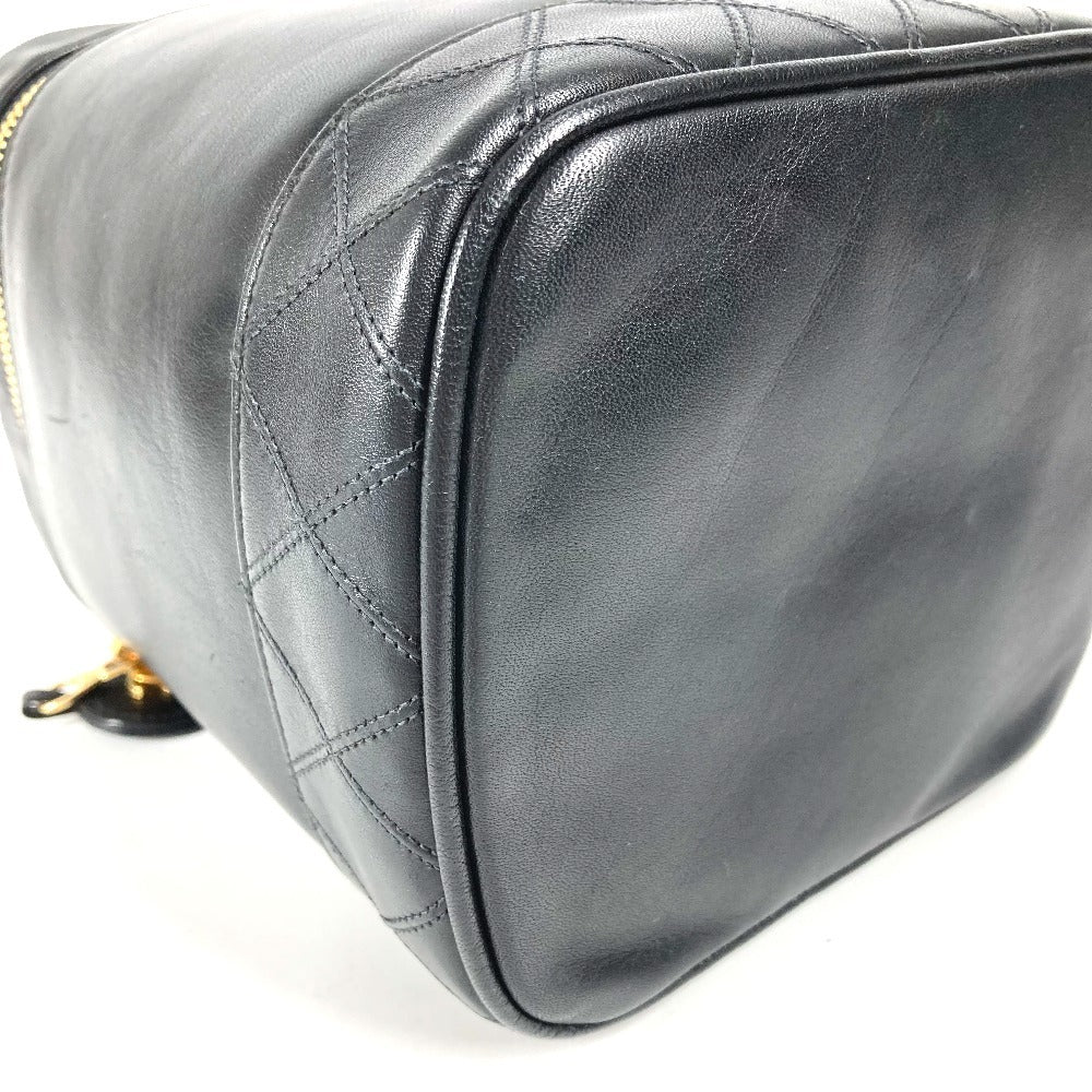 CHANEL CC ココマーク　ロゴ ピコローレ カバン バニティバッグ ポーチ ボックス BOX ハンドバッグ レザー レディース ブラック