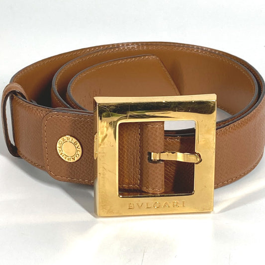 BVLGARI ロゴ スクエアバックル ボトムス用ベルト アクセサリー ベルト レザー レディース ブラウン