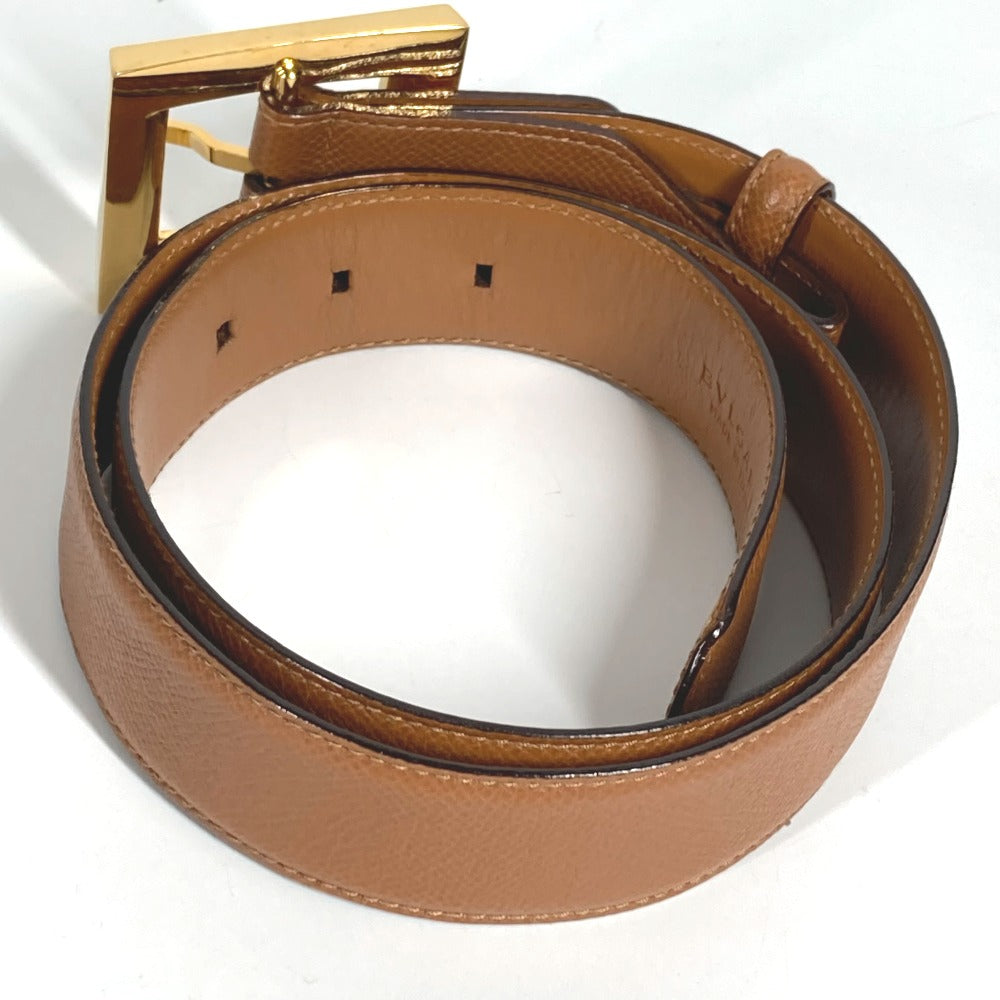 BVLGARI ロゴ スクエアバックル ボトムス用ベルト アクセサリー ベルト レザー レディース ブラウン