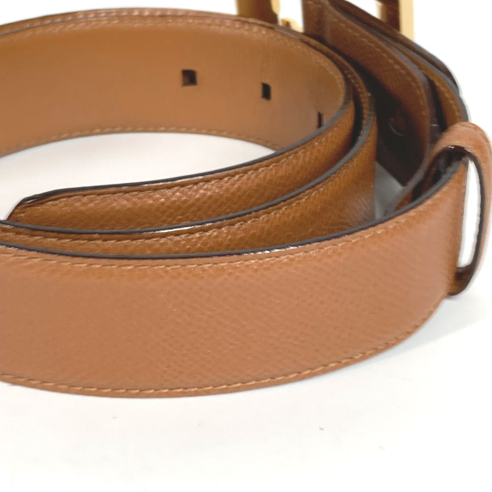 BVLGARI ロゴ スクエアバックル ボトムス用ベルト アクセサリー ベルト レザー レディース ブラウン