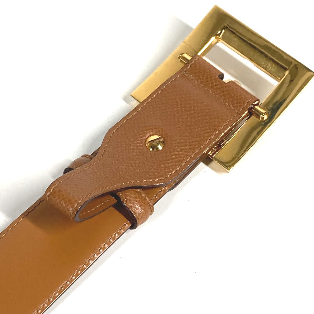 BVLGARI ロゴ スクエアバックル ボトムス用ベルト アクセサリー ベルト レザー レディース ブラウン