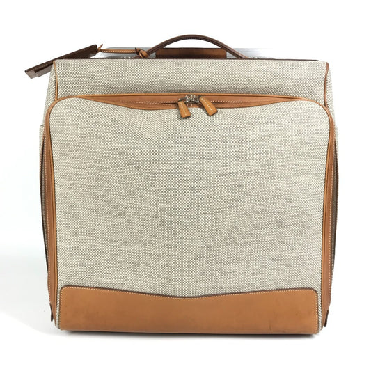 HERMES スーツケース カレーシュ エクスプレス キャビン カバン トラベルバッグ 2輪 トロリーケース 旅行バッグ トラベルバッグ キャリーバッグ レザー/キャンバス レディース グレー