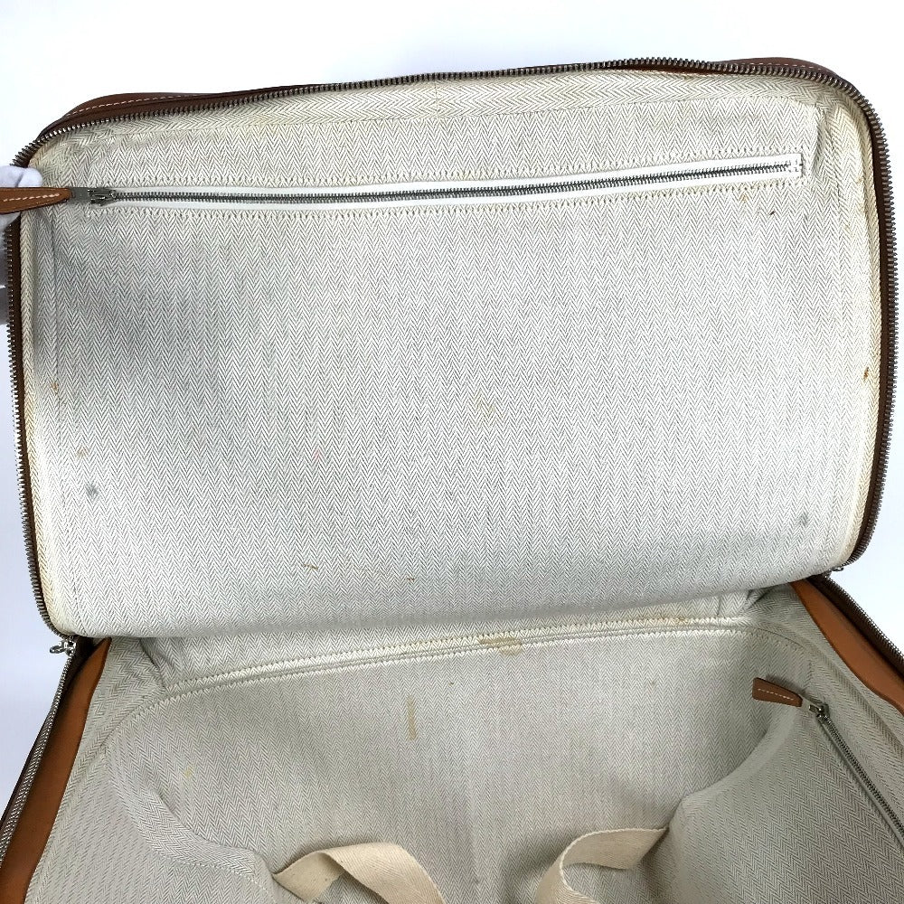 HERMES スーツケース カレーシュ エクスプレス キャビン カバン トラベルバッグ 2輪 トロリーケース 旅行バッグ トラベルバッグ キャリーバッグ レザー/キャンバス レディース グレー