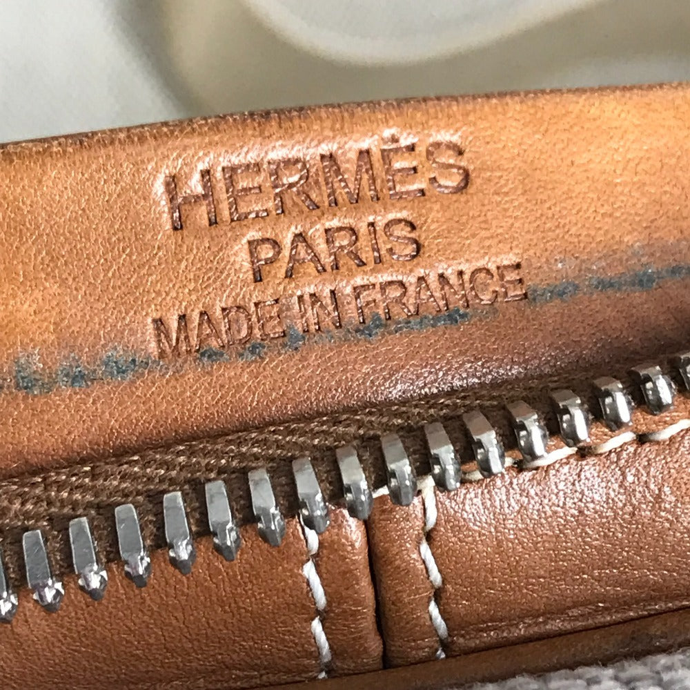 HERMES スーツケース カレーシュ エクスプレス キャビン カバン トラベルバッグ 2輪 トロリーケース 旅行バッグ トラベルバッグ キャリーバッグ レザー/キャンバス レディース グレー