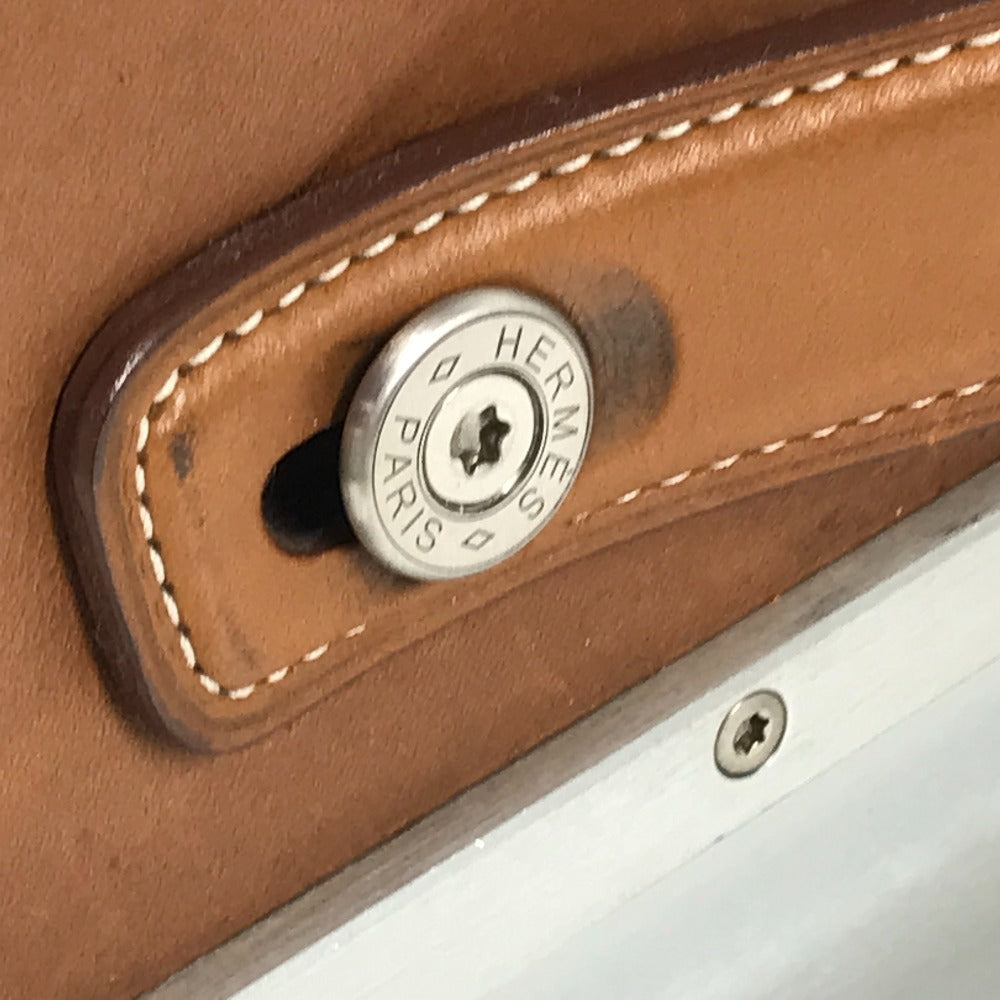 HERMES スーツケース カレーシュ エクスプレス キャビン カバン トラベルバッグ 2輪 トロリーケース 旅行バッグ トラベルバッグ キャリーバッグ レザー/キャンバス レディース グレー