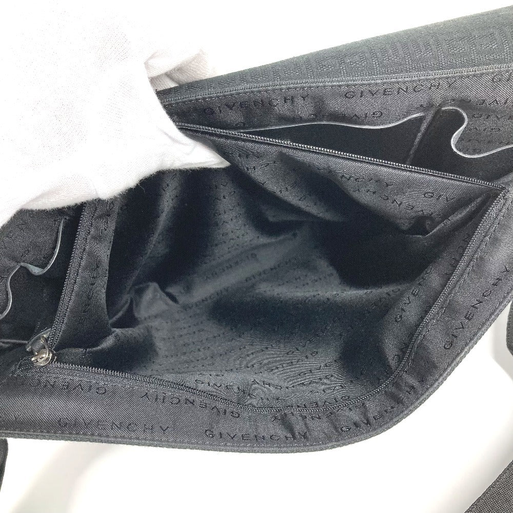 GIVENCHY ロゴ 総柄 カバン 斜め掛け フラップ メッセンジャーバッグ ショルダーバッグ レザー/キャンバス ユニセックス ブラック