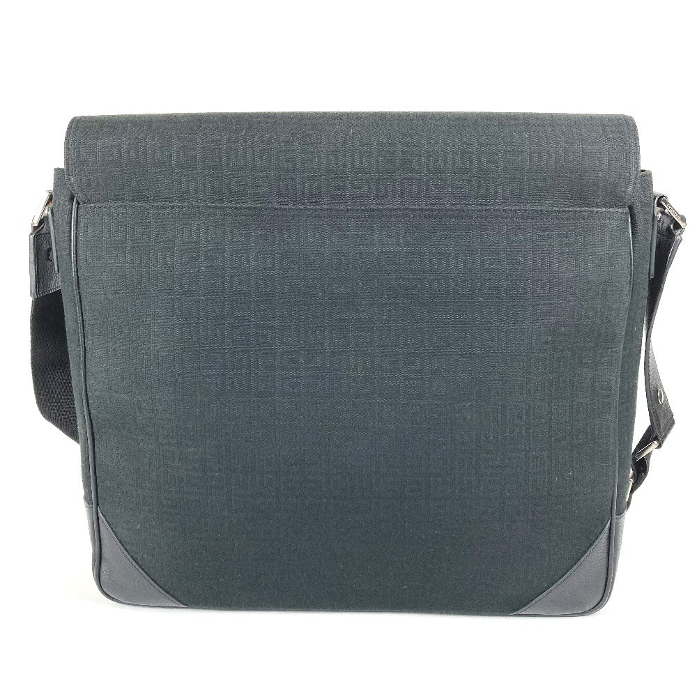 GIVENCHY ロゴ 総柄 カバン 斜め掛け フラップ メッセンジャーバッグ ショルダーバッグ レザー/キャンバス ユニセックス ブラック