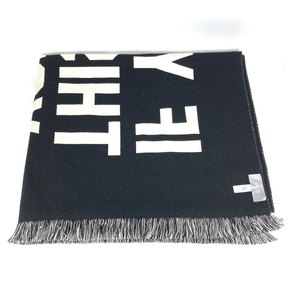 Dior 28Z0006A0663 カクタスジャック フリンジ Dior x Cactus Jack Blanket インテリア ひざかけ 毛布 バイカラー ブランケット ウール ユニセックス ホワイト