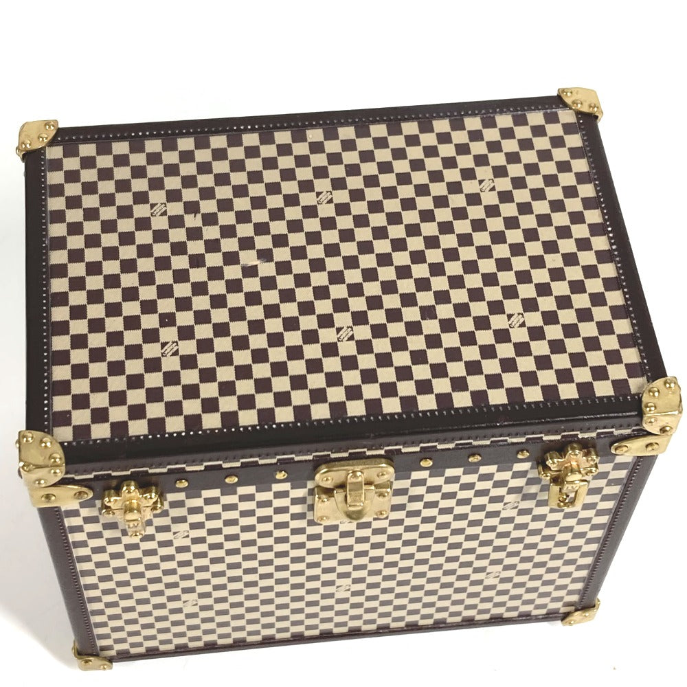 LOUIS VUITTON 不明 VIP顧客限定 ノベルティ 1895年 ダミエ マルシャポー トランク オブジェ インテリア オブジェ メタル ユニセックス ブラウン
