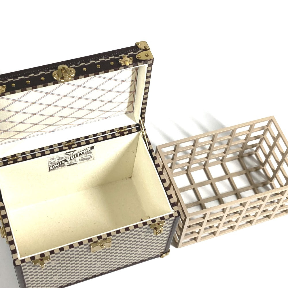 LOUIS VUITTON 不明 VIP顧客限定 ノベルティ 1895年 ダミエ マルシャポー トランク オブジェ インテリア オブジェ メタル ユニセックス ブラウン