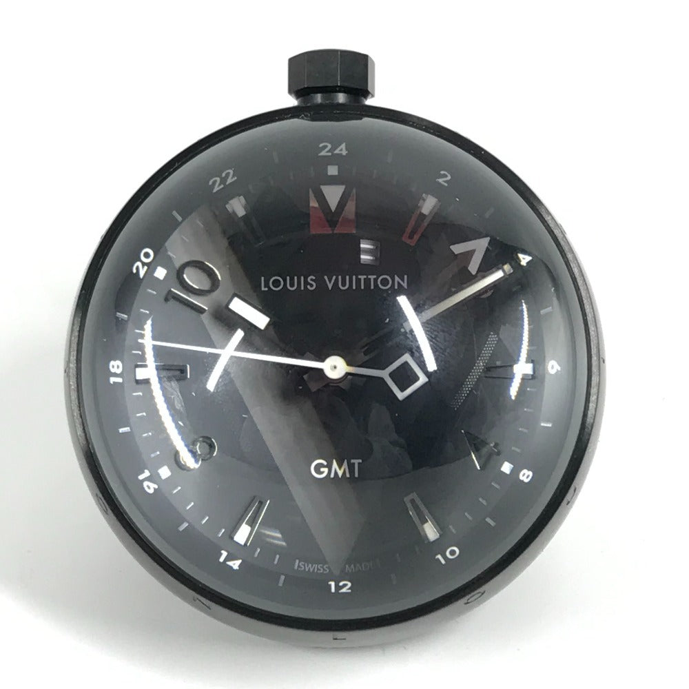 LOUIS VUITTON Q1Q000 テーブルクロック タンブール GMT タンブールGMT インテリア 置時計 SS ユニセックス ブラック