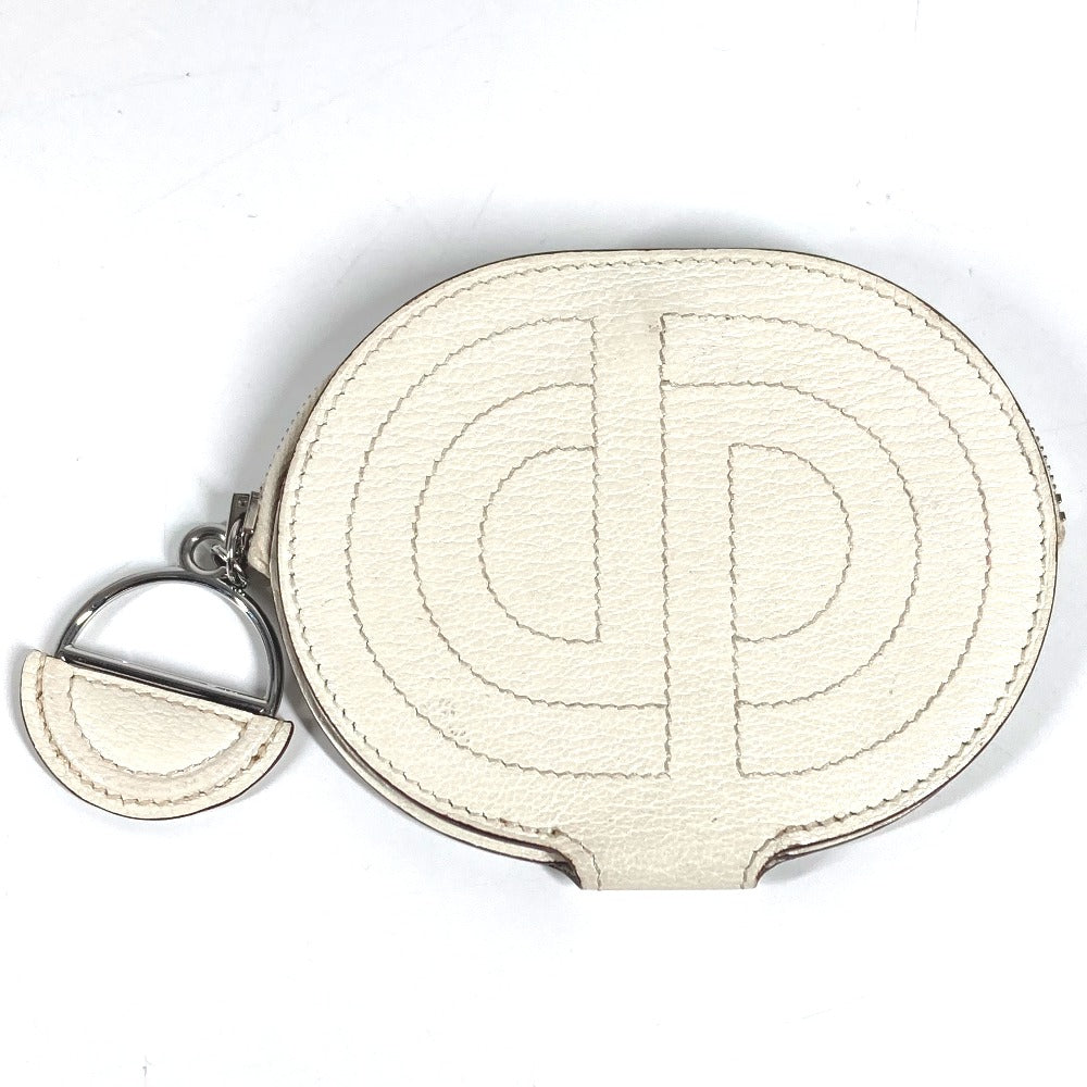 HERMES カードケース パスケース 名刺入れ インザループ 2つ折り 財布 小銭入れ シェーヌダンクル コインケース レザー ユニセックス ホワイト