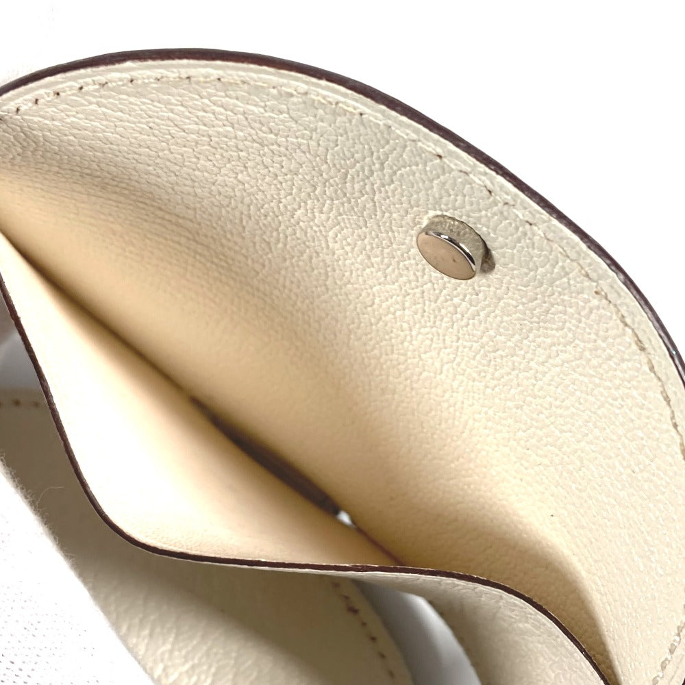 HERMES カードケース パスケース 名刺入れ インザループ 2つ折り 財布 小銭入れ シェーヌダンクル コインケース レザー ユニセックス ホワイト