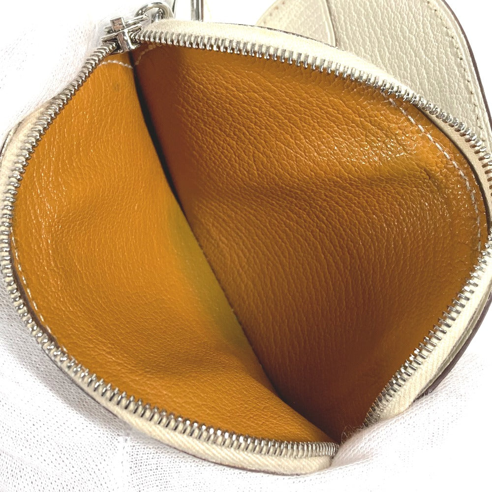 HERMES カードケース パスケース 名刺入れ インザループ 2つ折り 財布 小銭入れ シェーヌダンクル コインケース レザー ユニセックス ホワイト