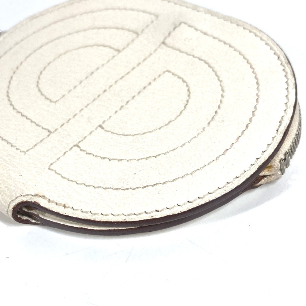 HERMES カードケース パスケース 名刺入れ インザループ 2つ折り 財布 小銭入れ シェーヌダンクル コインケース レザー ユニセックス ホワイト