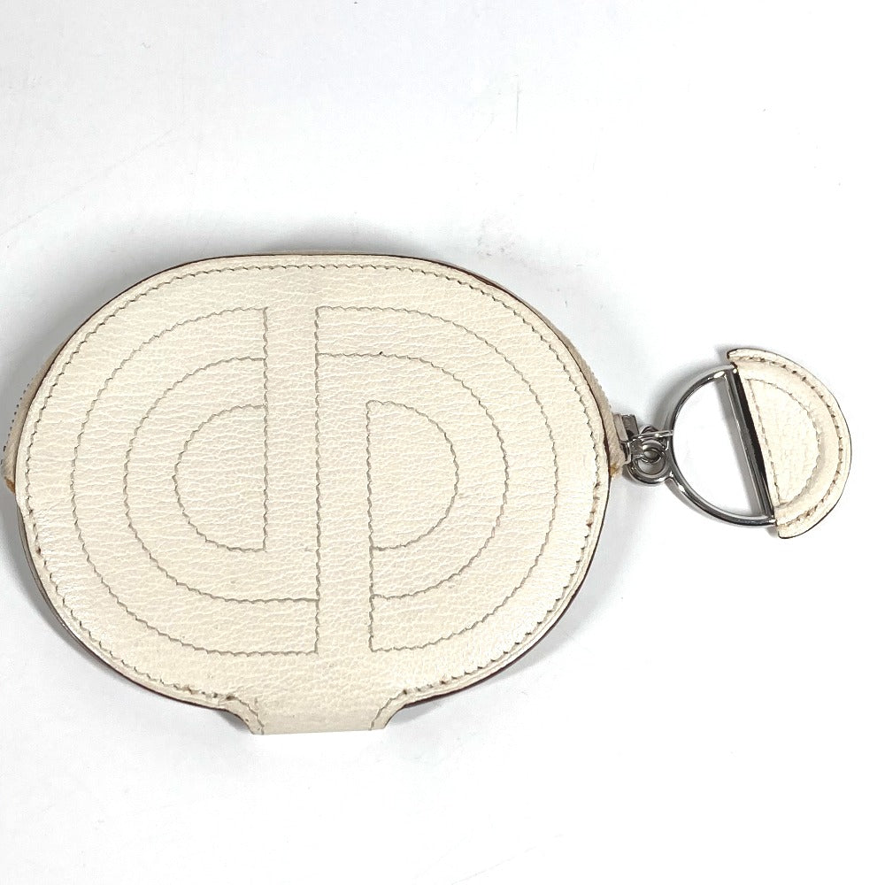 HERMES カードケース パスケース 名刺入れ インザループ 2つ折り 財布 小銭入れ シェーヌダンクル コインケース レザー ユニセックス ホワイト