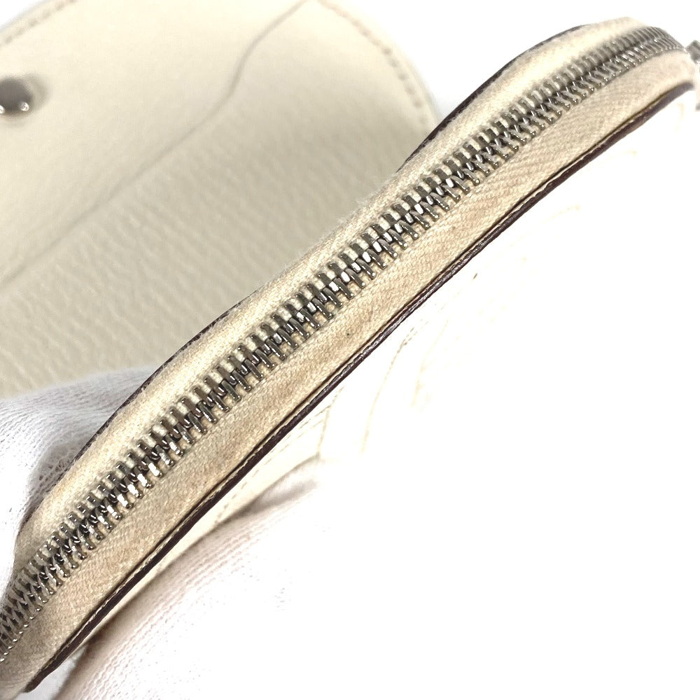 HERMES カードケース パスケース 名刺入れ インザループ 2つ折り 財布 小銭入れ シェーヌダンクル コインケース レザー ユニセックス ホワイト