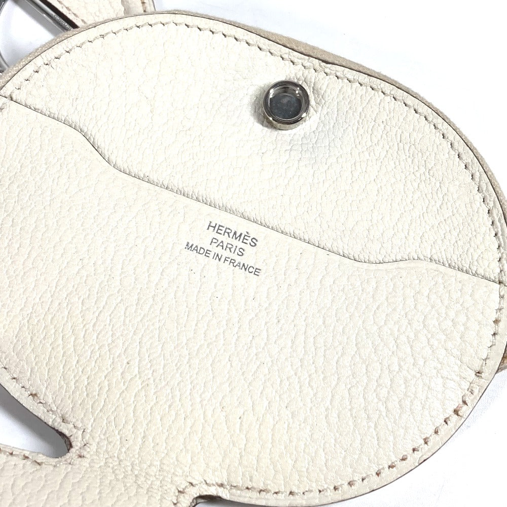 HERMES カードケース パスケース 名刺入れ インザループ 2つ折り 財布 小銭入れ シェーヌダンクル コインケース レザー ユニセックス ホワイト