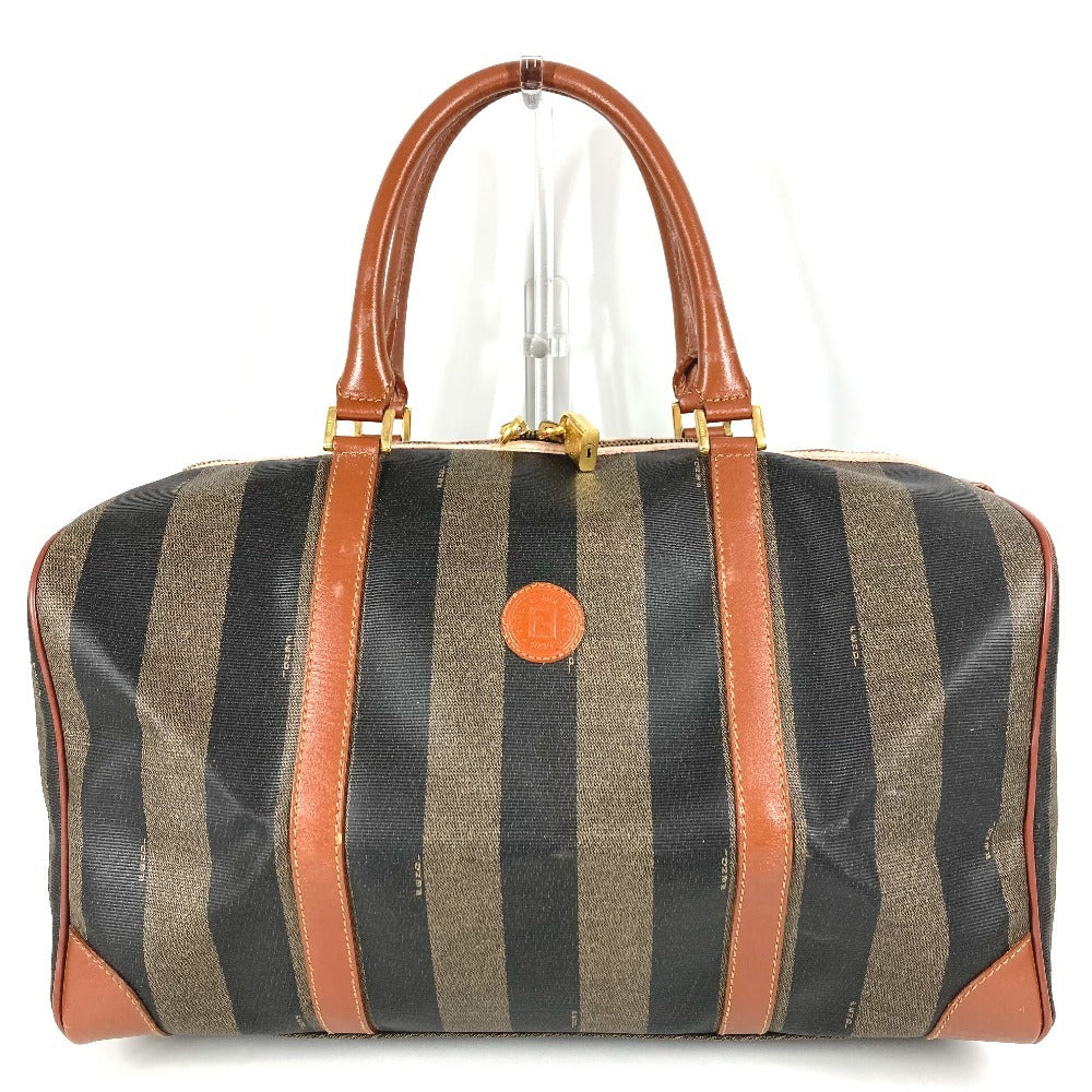 FENDI ヴィンテージ ペカン 旅行バッグ トラベルバッグ カバン ボストンバッグ PVC/レザー ユニセックス カーキ