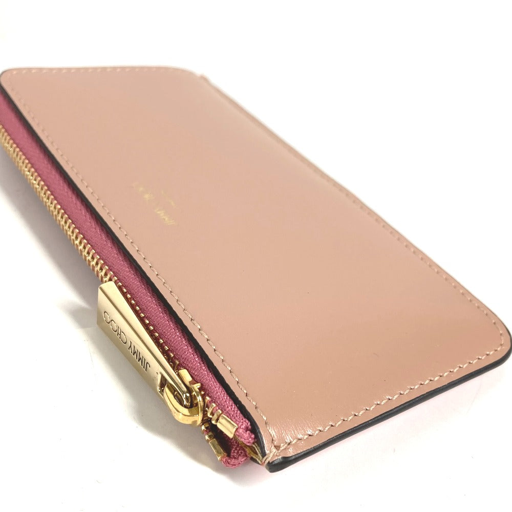 JIMMY CHOO ロゴ カードケース 名刺入れ パスケース フラグメントケース 財布 小銭入れ コインケース レザー ユニセックス ピンク系