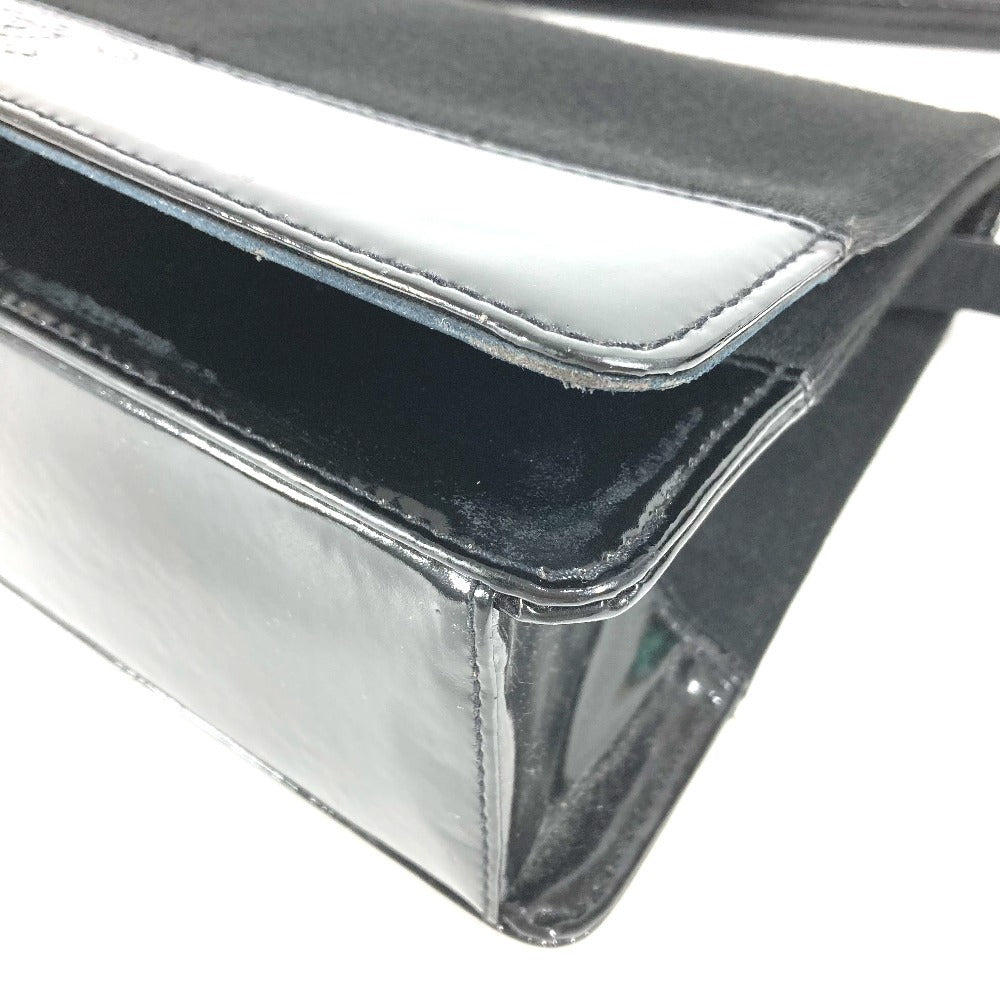 CHANEL ヴィンテージ CC ココマーク ロゴ フラップ カバン 肩掛け ショルダーバッグ コットン レディース ブラック