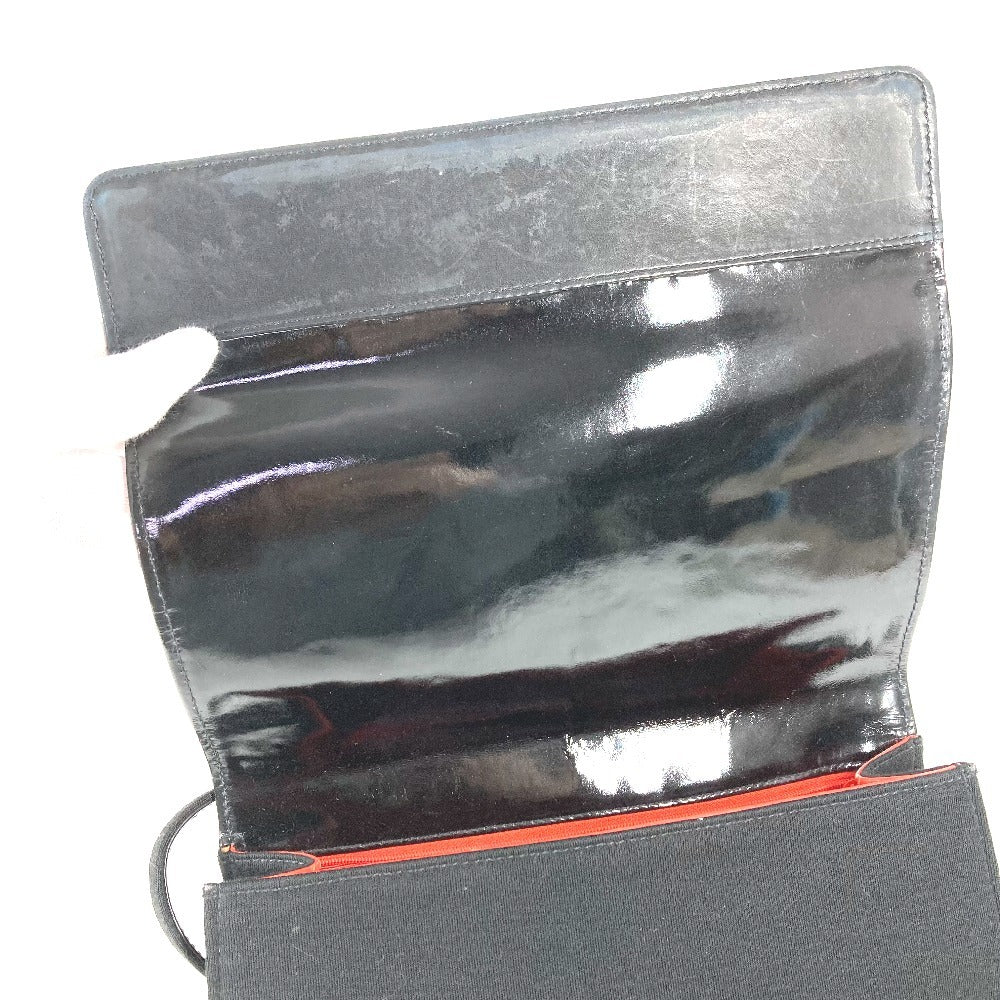 CHANEL ヴィンテージ CC ココマーク ロゴ フラップ カバン 肩掛け ショルダーバッグ コットン レディース ブラック