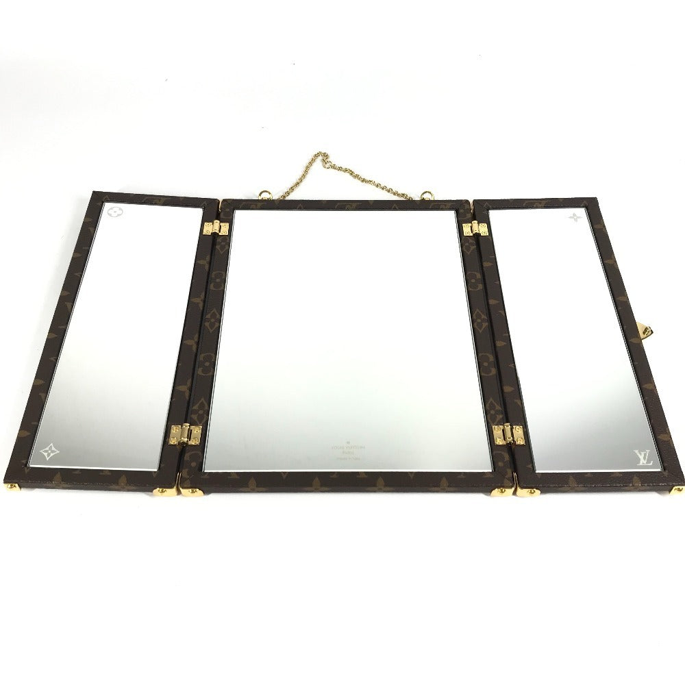 LOUIS VUITTON GI0554 モノグラム ホーム ミラー トランク インテリア 三面鏡 鏡 モノグラムキャンバス ユニセックス ブラウン