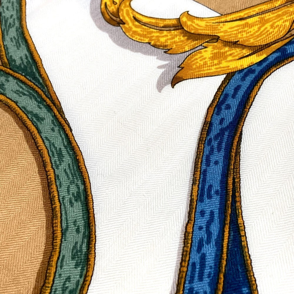 HERMES L'Instruction du Roy 帝王学 カレジェアン 140 カレジェアン140 ショール ストール 大判 スカーフ シルク ユニセックス ベージュ