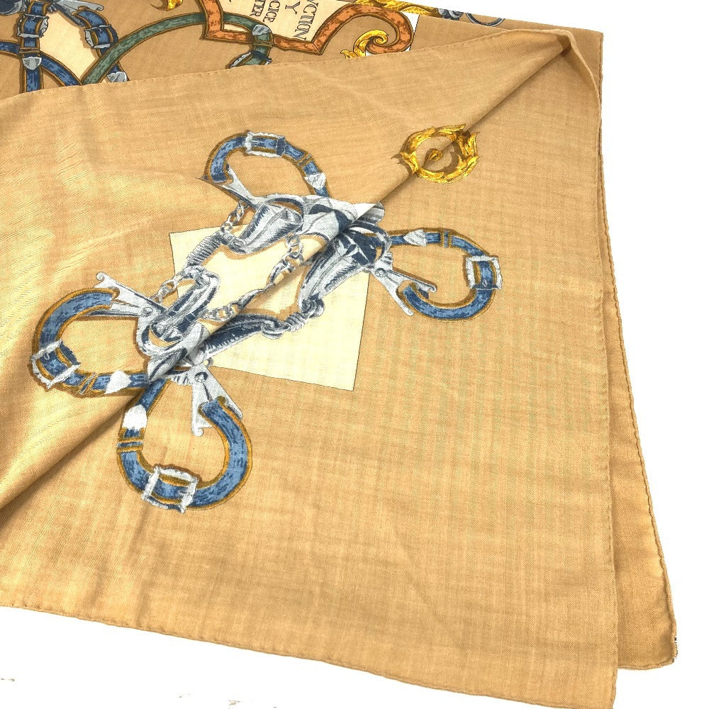 HERMES L'Instruction du Roy 帝王学 カレジェアン 140 カレジェアン140 ショール ストール 大判 スカーフ シルク ユニセックス ベージュ