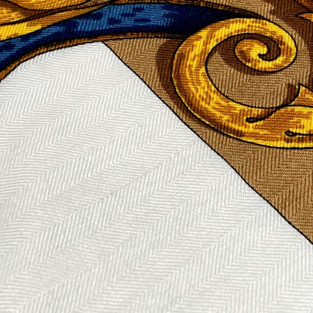 HERMES L'Instruction du Roy 帝王学 カレジェアン 140 カレジェアン140 ショール ストール 大判 スカーフ シルク ユニセックス ベージュ