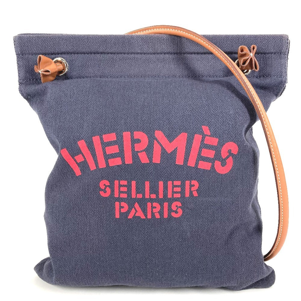 HERMES ロゴ アリーヌ MM アリーヌMM カバン 肩掛け ショルダーバッグ トワルシェブロン ユニセックス ブルーインディゴ ネイビー