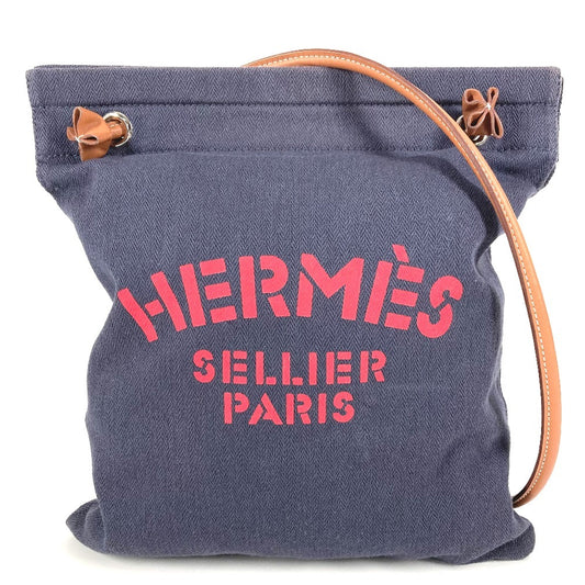 HERMES ロゴ アリーヌ MM アリーヌMM カバン 肩掛け ショルダーバッグ トワルシェブロン ユニセックス ブルーインディゴ ネイビー