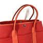 HERMES Garden Party Pocket Tote Bag, Size 36, Toile Militaire, Unisex, Rouge Tomato x Capucines, Red