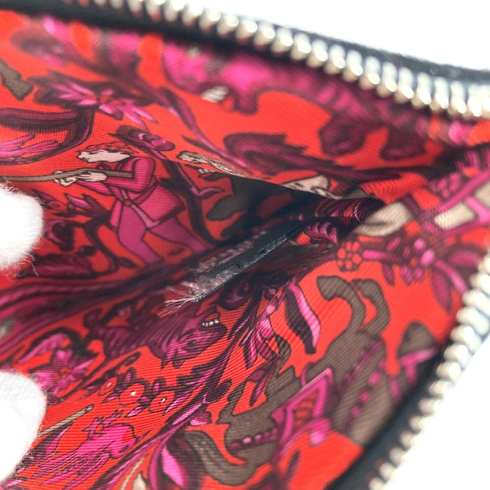 HERMES セリエ ロゴ メイクポーチ 化粧ポーチ フラットポーチ 小銭入れ 財布 コインケース ポーチ フェルト レディース ブラック