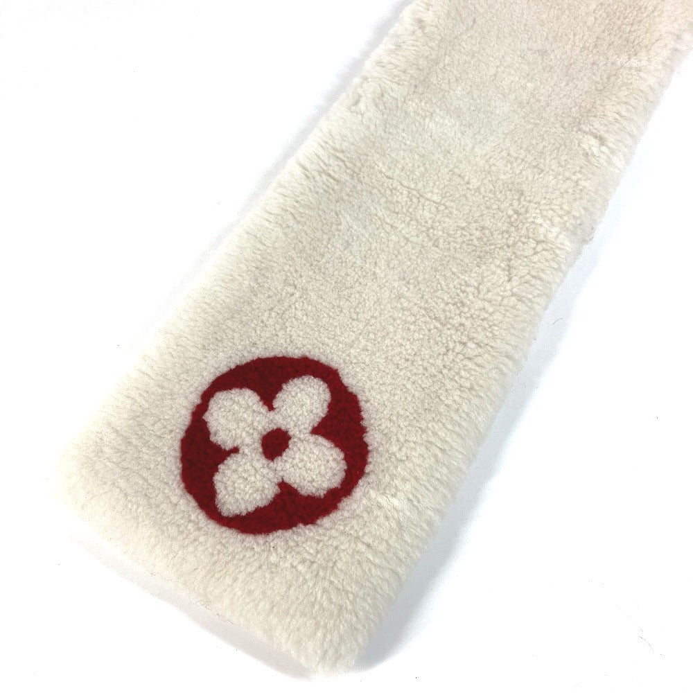 LOUIS VUITTON M70434 モノグラムフラワー LVロゴ エシャルプ シャーリング ダーリン ストール ファー ティペット マフラー カシミヤ レディース ホワイト