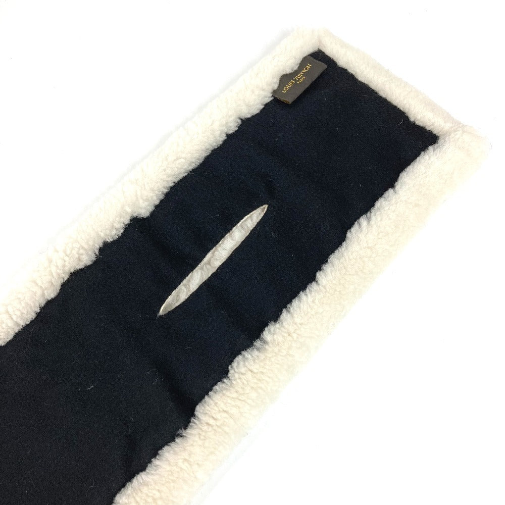 LOUIS VUITTON M70434 モノグラムフラワー LVロゴ エシャルプ シャーリング ダーリン ストール ファー ティペット マフラー カシミヤ レディース ホワイト