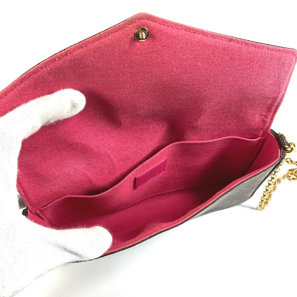 LOUIS VUITTON Unknown Monogram Panda Shanghai China Pochette Felicie Bag Crossbody Chain Bag Long Wallet Chain Wallet Shoulder Bag Monogram Canvas Women's Brown