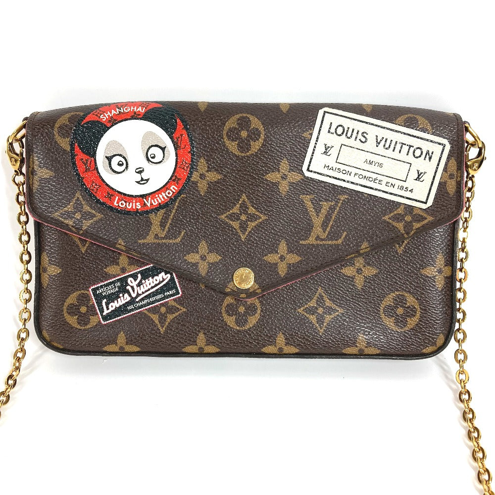LOUIS VUITTON Unknown Monogram Panda Shanghai China Pochette Felicie Bag Crossbody Chain Bag Long Wallet Chain Wallet Shoulder Bag Monogram Canvas Women's Brown