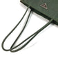 Prada Triangle Logo Plaque Tote Bag Shoulder Bag Nylon Unisex Khaki